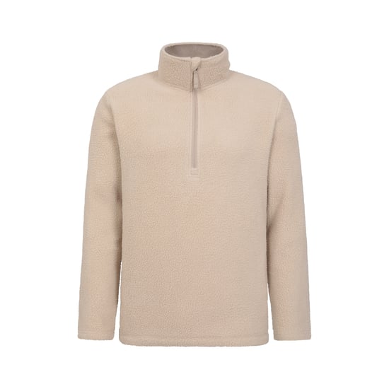 Mountain Warehouse Mens Ted Borg Half Zip Fleece Top (Beige) - Image 1