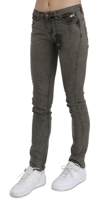 Costume National Women's Gray Low Waist Skinny Denim Cotton Jeans