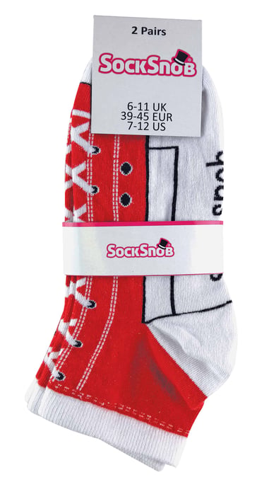 Sock Snob - 2 Par Unisex Vuxenstrumpor som ser ut som skor - Image 2