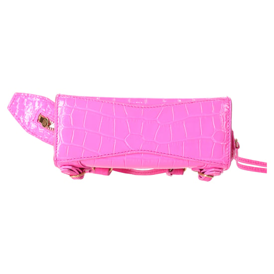 Balenciaga Nano Neo Classic City Crocodile-Embossed Top Handle Bag in Pink Leather - Image 5