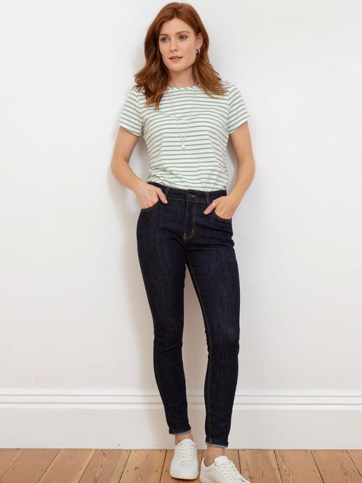 Kite Clothing Tarrant Jersey Top Sage Stripe