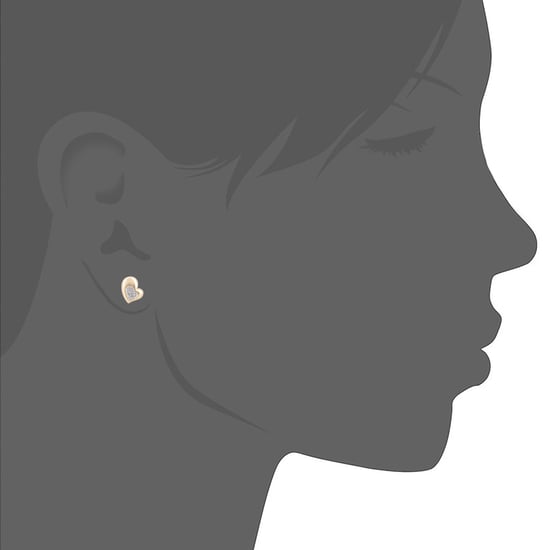9ct Yellow Gold Diamond Heart Earrings