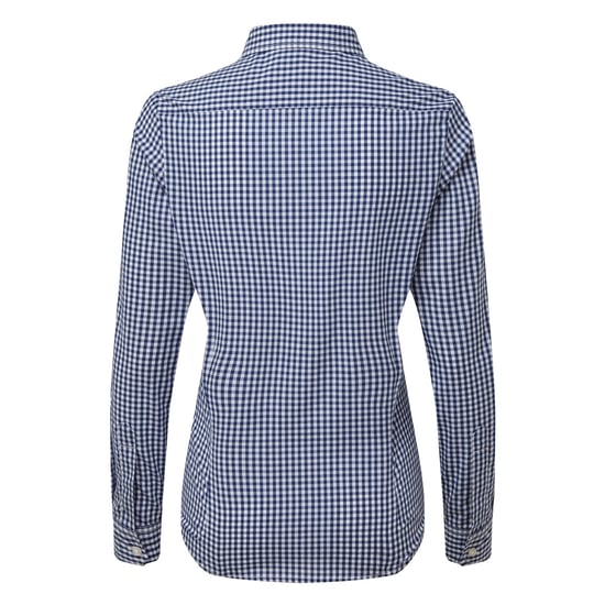 Premier Dames/dames Maxton Check Shirt met lange mouwen (Marine / Wit) - Image 2