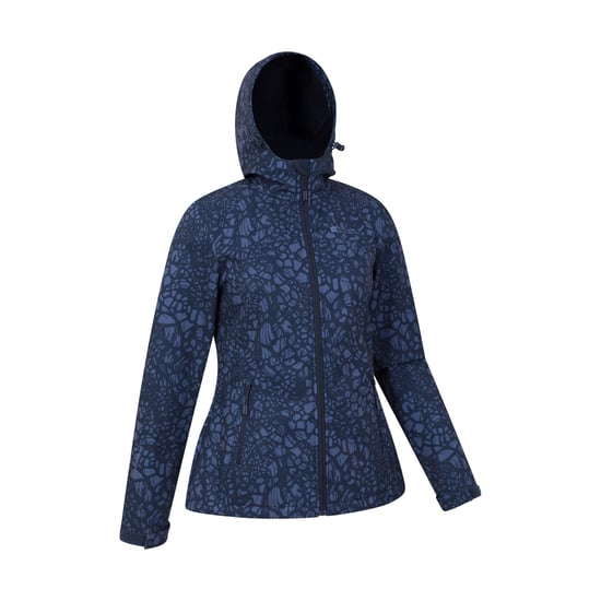 Mountain Warehouse Womens/Ladies Exodus Giraffe Print Water Resistant Soft Shell Jacket (Dark Blue) - Image 4