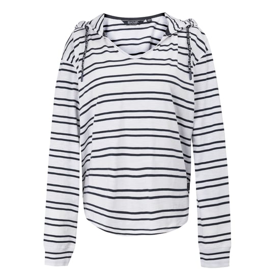 Regatta Womens/Ladies Minerve Stripe V Neck Hoodie (White/Navy)