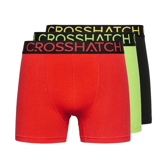 Crosshatch Mens Highlighter Boxer Shorts (Pack of 3) (Green/Red) - Image 1
