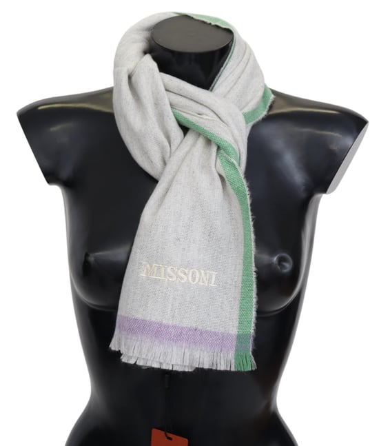 Missoni Herr Beige 100% Kasmir Unisex Sjal - Image 1