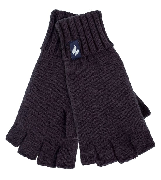 Ladies Solid Knitted Fingerless Gloves | HEAT HOLDERS | Navy Solid - Image 1
