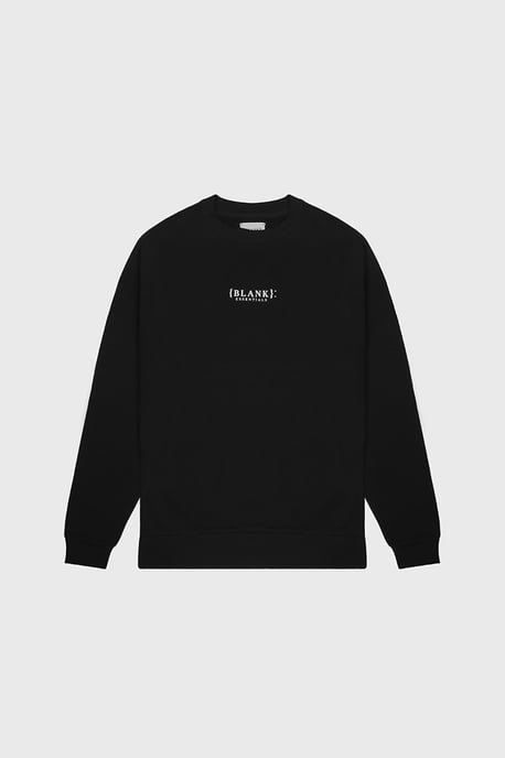 Black Cotton Blend Crew Neck Long Sleeve Sweatshirt