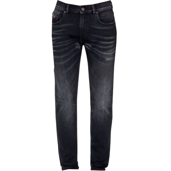 Diesel D-Strukt Black Destroyed Reinforced Denim Jeans