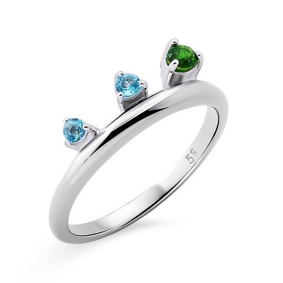 Orphelia 'Eline' Women's 925 Sterling Silver Set: Necklace + Earrings + Ring - Silver SET-7497 - Image 4