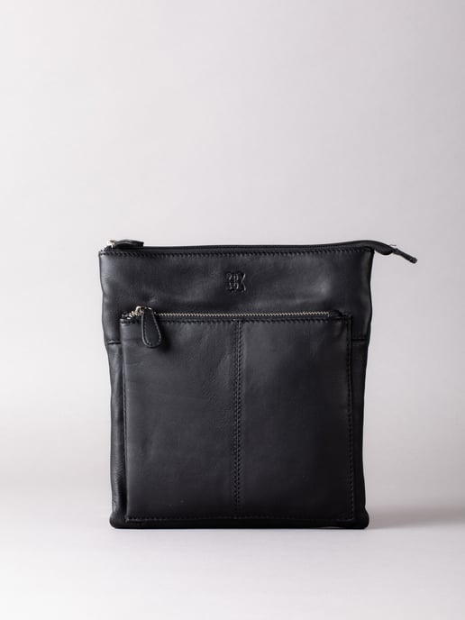 Enderby Leather Cross Body Bag in Black