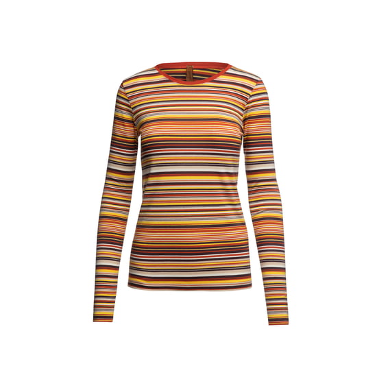 Stretch Long Sleeve Stripe Top