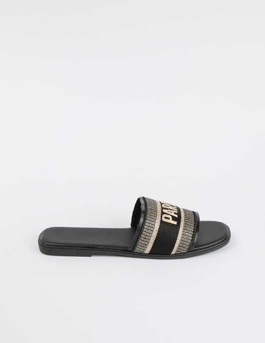 Woven Paris Strap Front Sandal