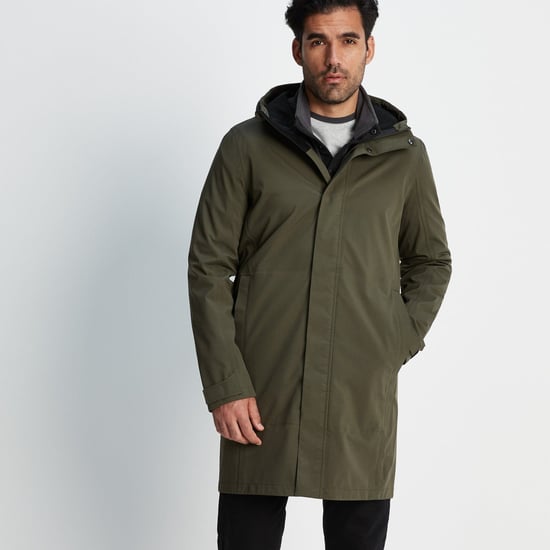 Glenton Mens Long Waterproof Jacket Moss Green
