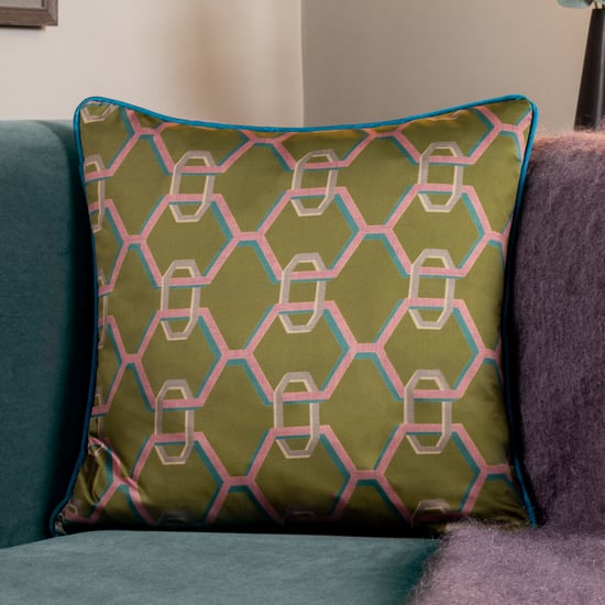 Paoletti Carnaby Chain Geometric Satin Cushion Cover - Image 5
