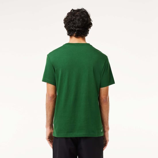 Men's Lacoste Sport Ultra-Dry Croc Print T-Shirt in Green White