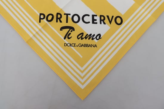 Dolce & Gabbana Women's Yellow Portocervo Cotton Shawl Wrap Scarf - Image 3