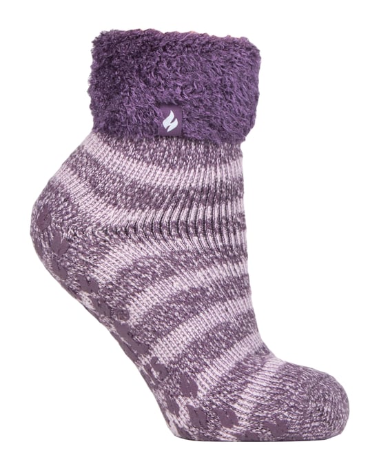 Värmehållare - Halksockor med låg skärning och fluffiga tofflor för damer - Image 1