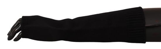 Dolce & Gabbana Women's Black Knitted Fingerless Elbow Length Gloves