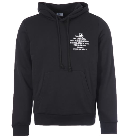 Diesel S-Ginn K26 Serial Number Logo Hoodie - Black - Image 1