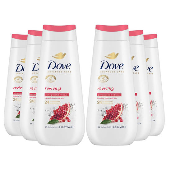 Dove Advanced Care Body Wash Reviving for 24Hrs Renewing Micromoisture, 6x225ml