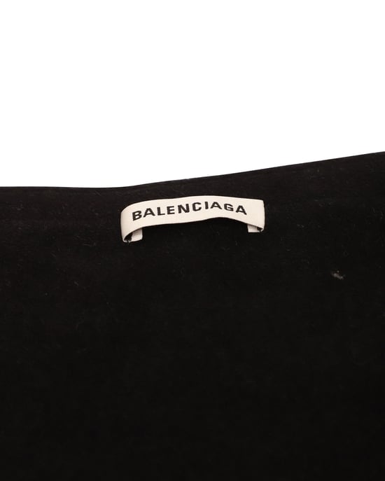 Balenciaga Franje Asymmetrische Midi Rok in Zwart Wol - Image 3