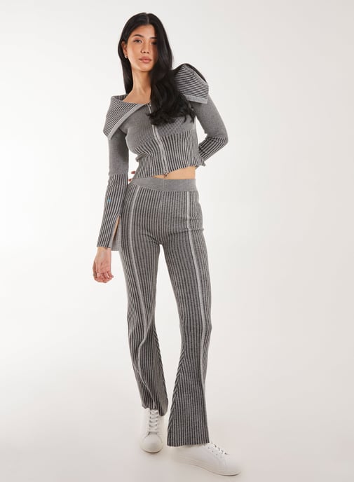 Two Tone Rib Seam Detail Flares