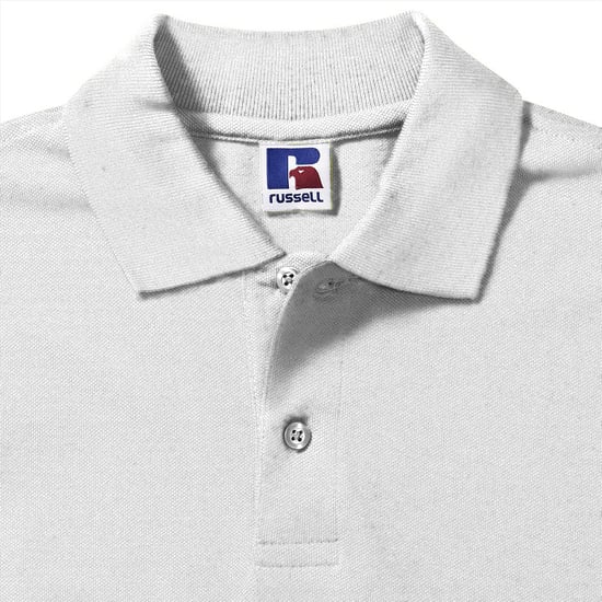 Russell Heren 100% Katoenen Korte Mouw Poloshirt (Wit) - Image 3