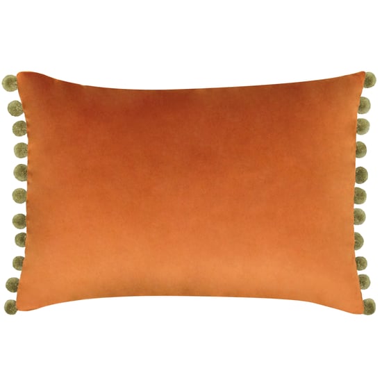 Paoletti Fiesta Velvet Pom Pom Trimmed Cushion Cover