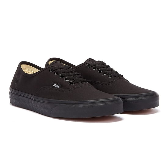 Vans Authentic Unisex True Black Canvas Skate Trainers - Image 1