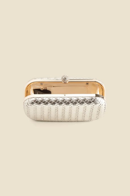 Gold Woven Clutch Bag