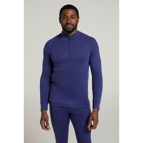 Mountain Warehouse Heren Talus Zip Neck Thermo Top met lange mouwen (Donkerblauw) - Image 1