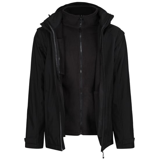 Regatta Mens Erasmus 4 In 1 Soft Shell Jacket (Black)