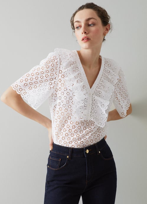 LK Bennett Rose Woven Tops, White