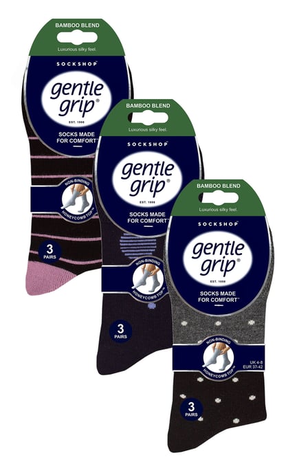 9-pack bambustrumpor damer | Gentle Grip | Extra breda mjuka strumpor utan resår - SOLRM373839 - Image 2