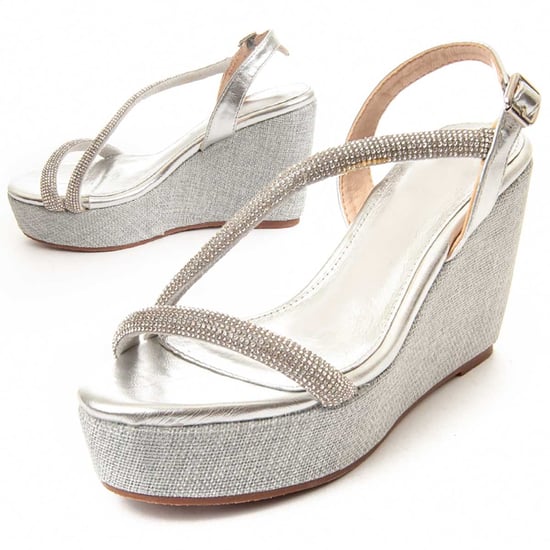 MonteVita Wedge Sparto Sandal Wesparto8 in Zilver - Image 1
