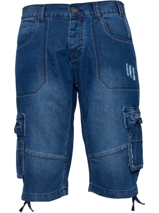 Enzo Heren Cargo Combat Denim Short - Image 4