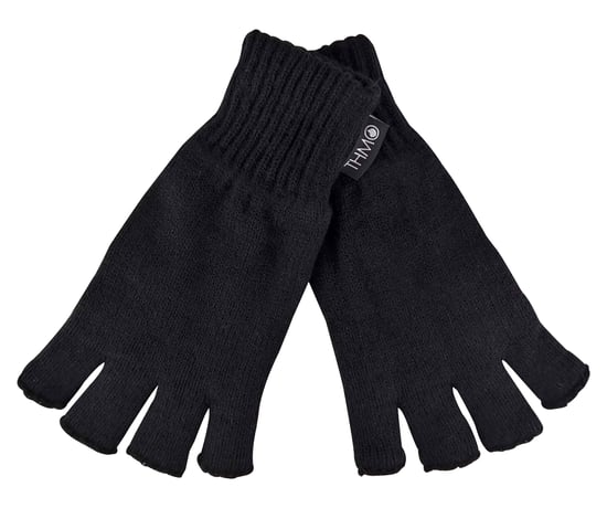 THMO - Svarta 3M Thinsulate-isoleringsfodrade fingerlösa handskar för herrar - Image 2