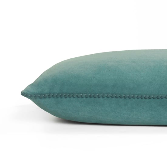 furn. Cosmo Square Velvet Pom-Pom Trimmed Cushion Cover - Image 3