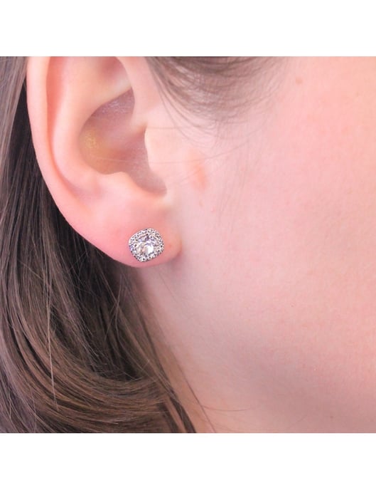 Cushy Earrings - Silver and Crystal - Image 2