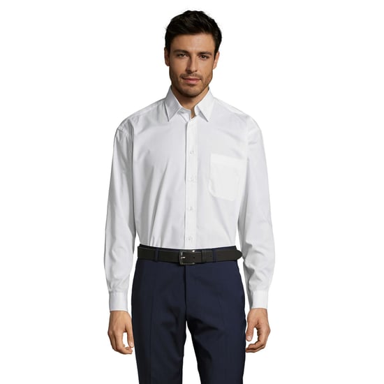 SOLS Heren Baltimore 95 Poplin Overhemd met Lange Mouwen (Wit) - Image 1