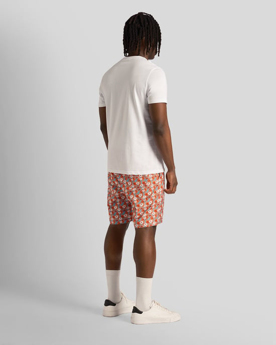 Heren Resort Shorts met bloemenprint in oranje - Image 3