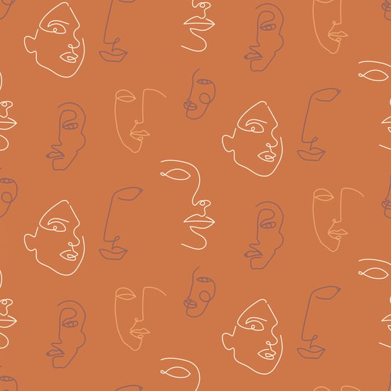 Kindred Abstract Faces Printed Wallpaper - Image 3