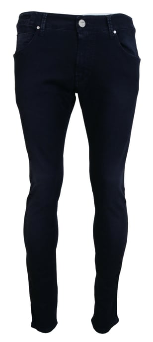 Acht Men's Blue Cotton Tapered Slim Fit Casual Denim Jeans - Image 1
