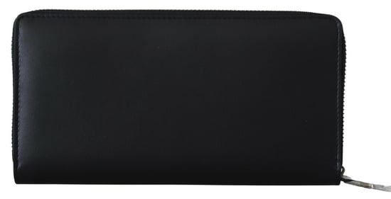Dolce & Gabbana Black Zip Around Continental Clutch Exotic Leather Men's Wallet - Image 3