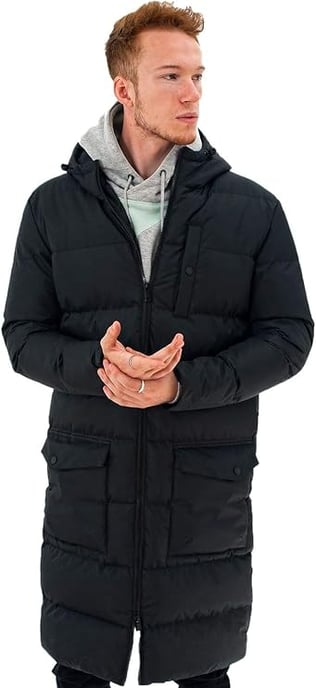 Soulstar Mens Banana Parka Padded Jacket Puffer Longline