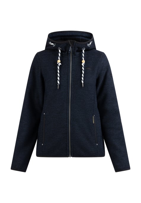 Schmuddelwedda Gebreide fleece jas Dames marine gem - Image 3