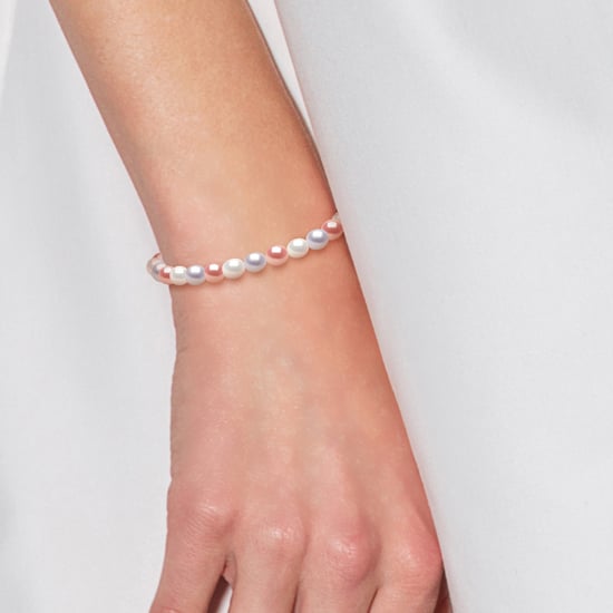 DIADEMA - Bracelet - Real Freshwater Pearls - Pastel Multicolour - Yellow Gold