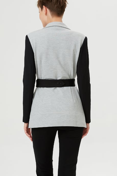 Färgblockad blazer i jersey - Image 3